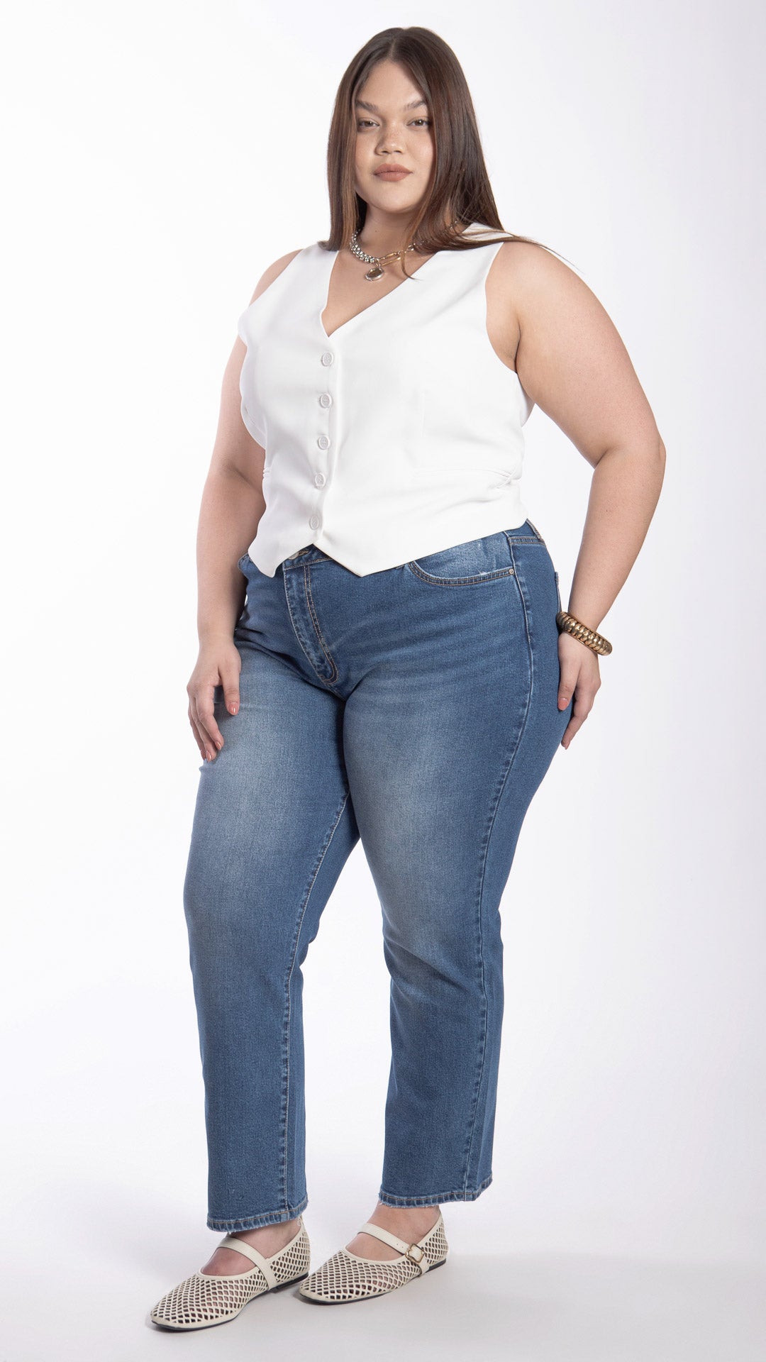 Pantalón Straight Asimétrico Curvy Balam BL7465