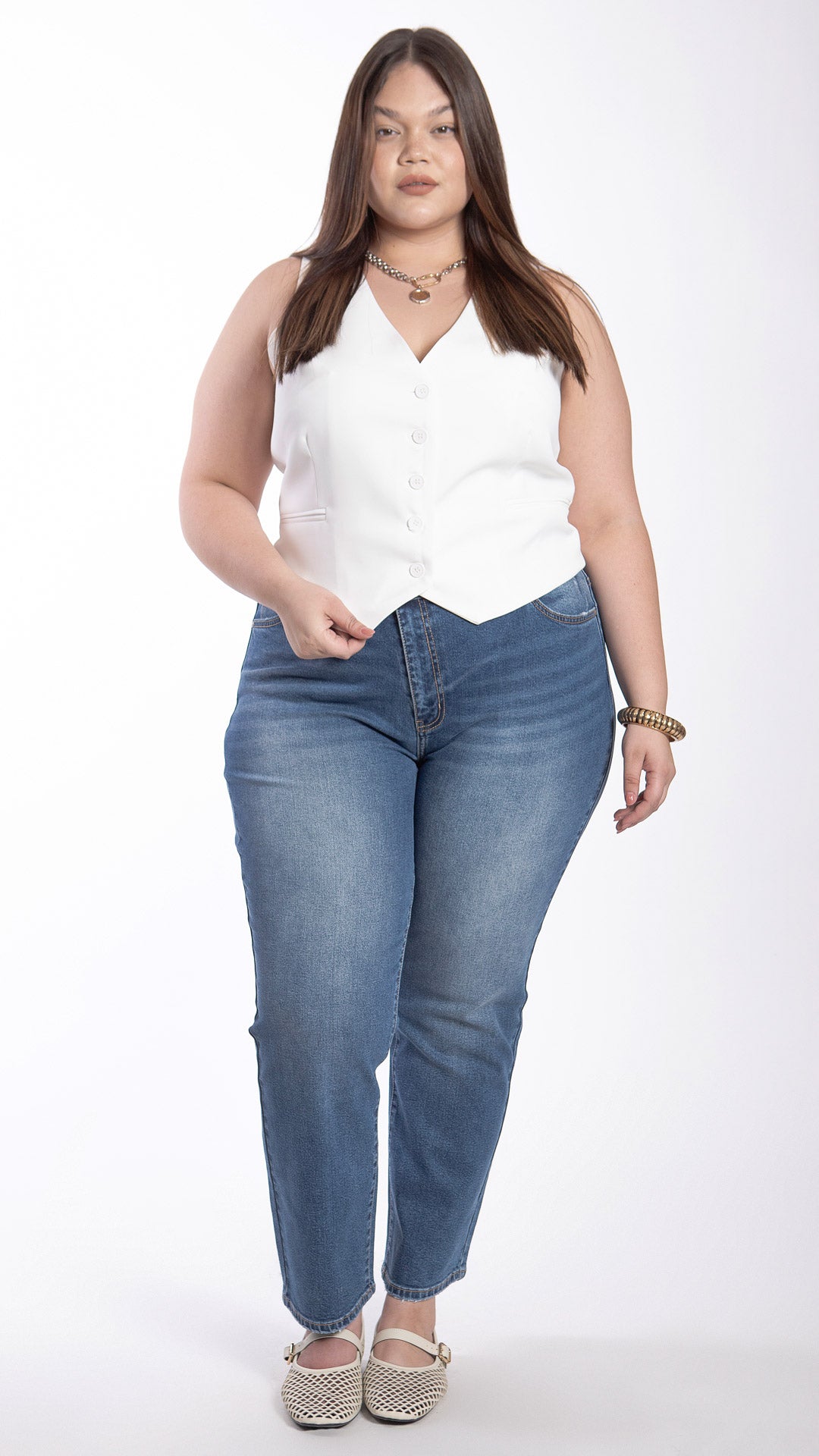 Pantalón Straight Asimétrico Curvy Balam BL7465
