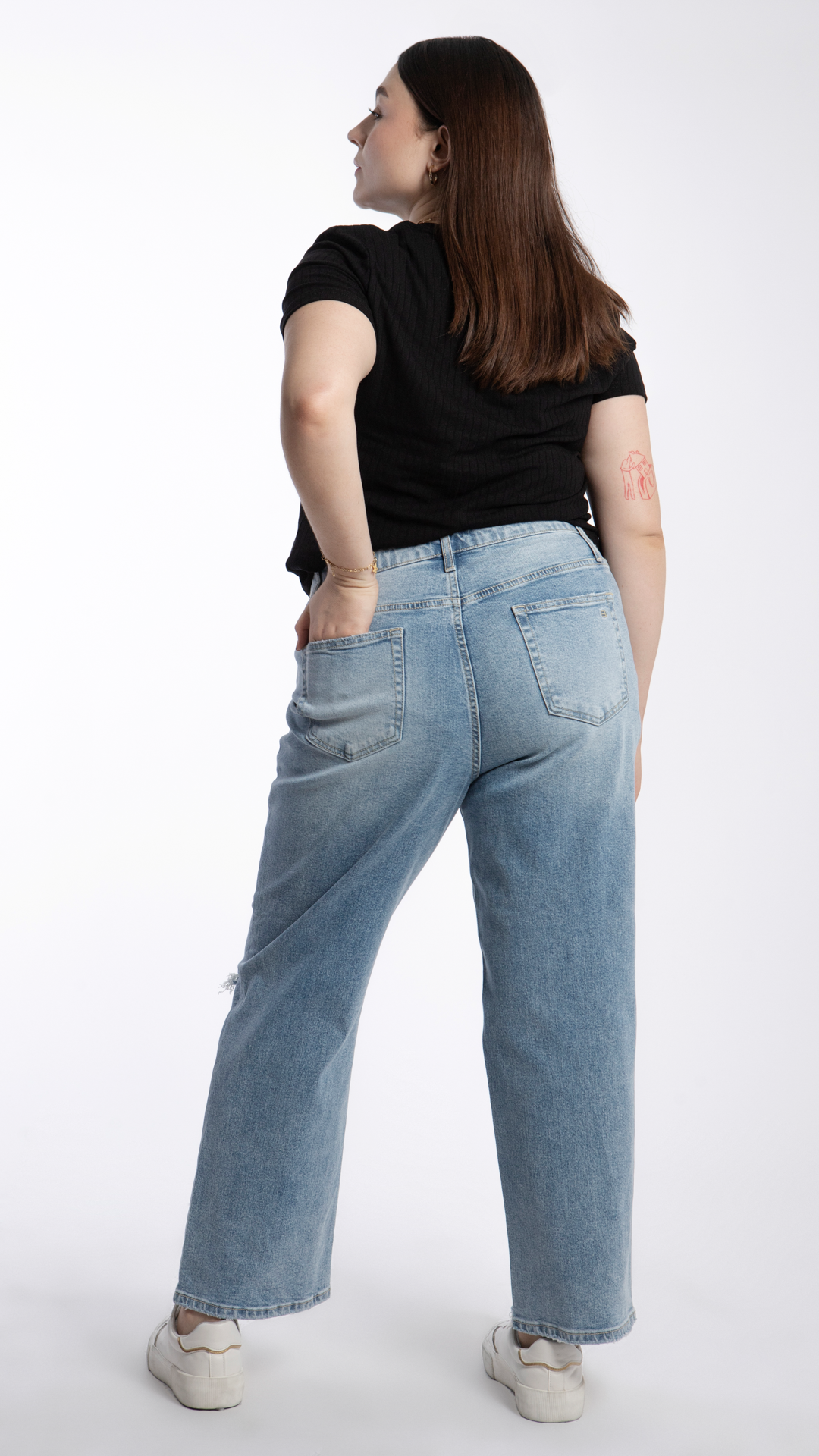 Pantalón Straight Con Destrucción Curvy Balam BL7009