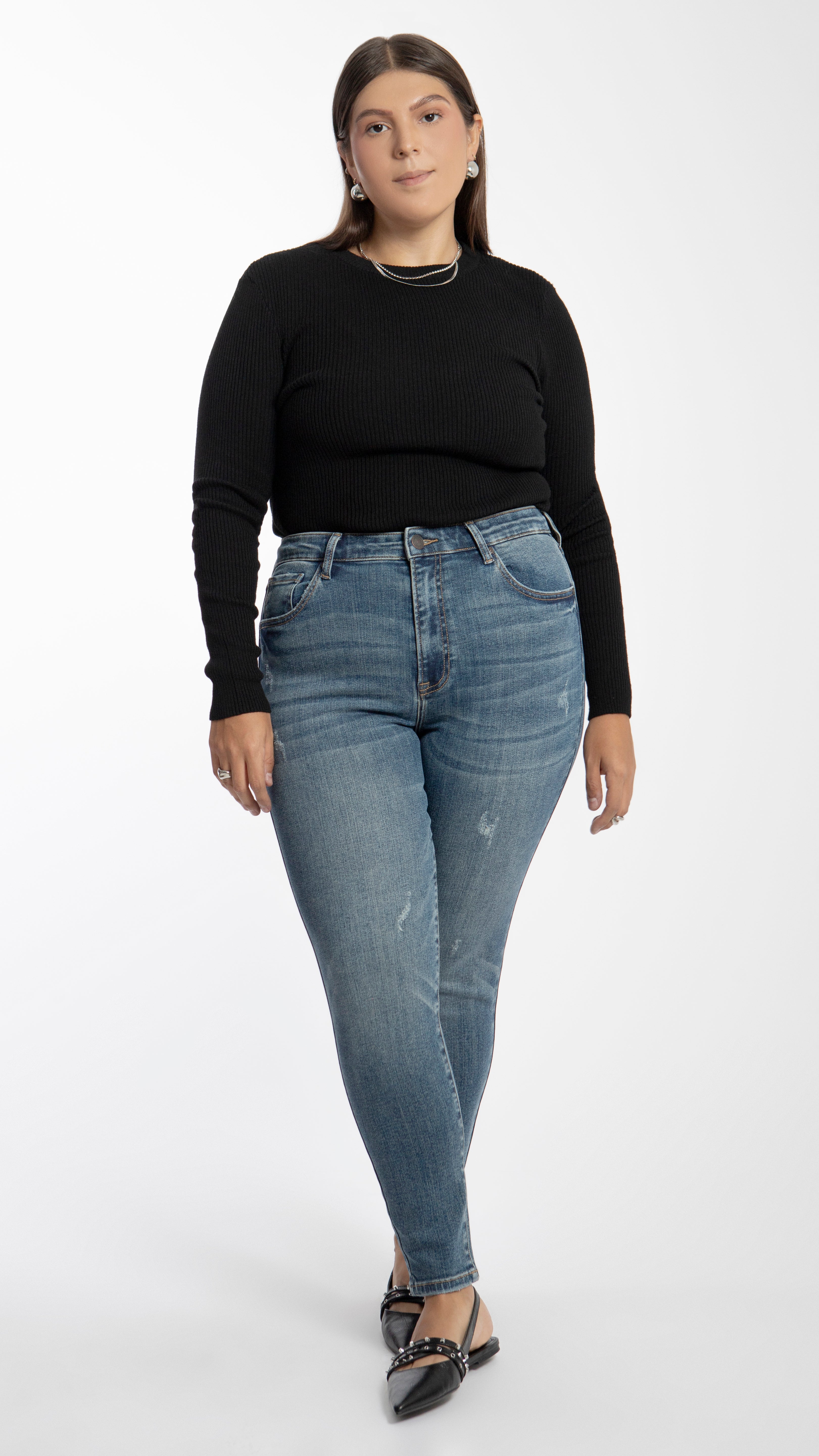 Pantalón High Rise Skinny Curvy Balam BL6789