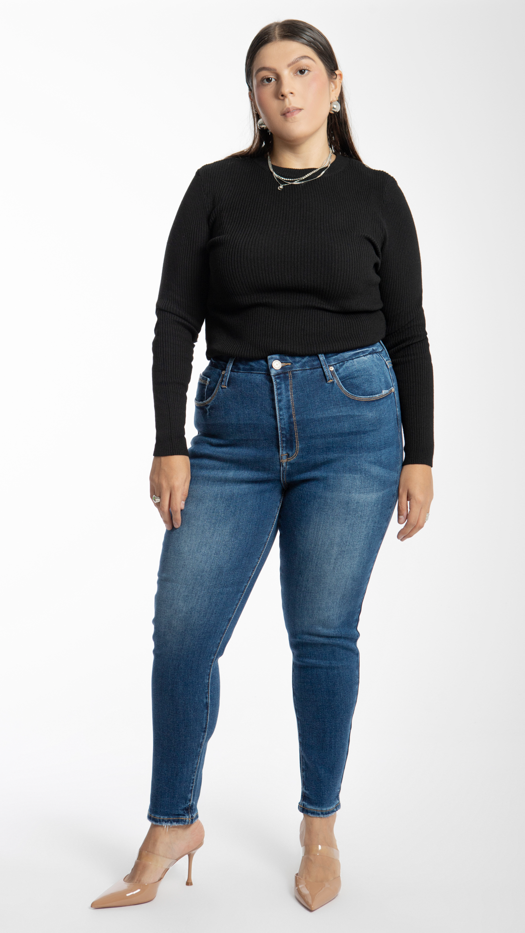 Pantalón High Rise Skinny Curvy Balam BL6795